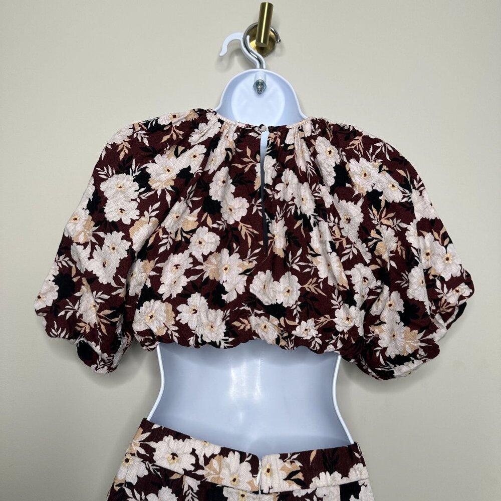 MinkPink Maya Floral Cropped Top & Pant Matching Set Women's XS - Picture 6 of 10